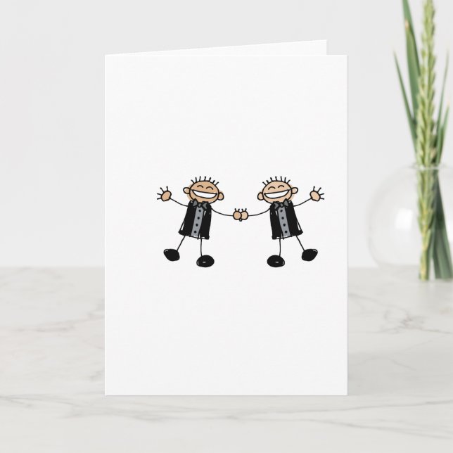 Two Grooms Dancing Happy Card (Front)