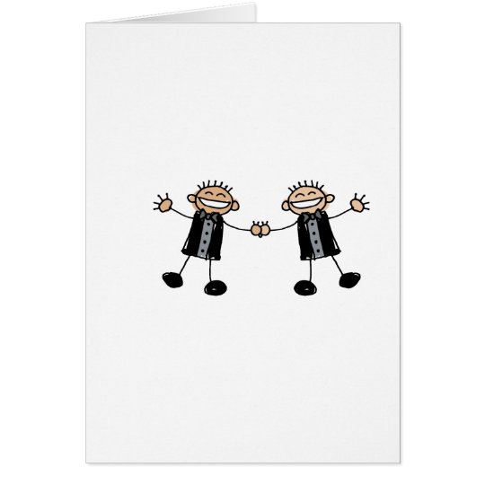 Two Grooms Dancing Happy Card