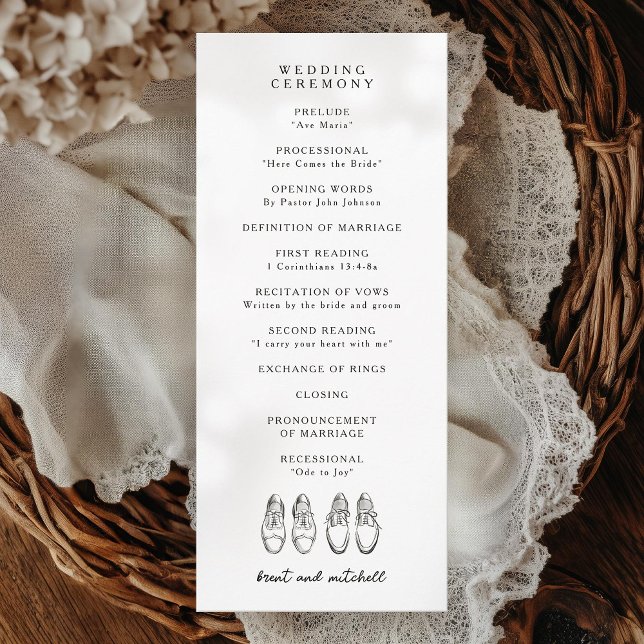 Two Grooms Dress Shoes Gay Wedding Programme (Creator Uploaded)
