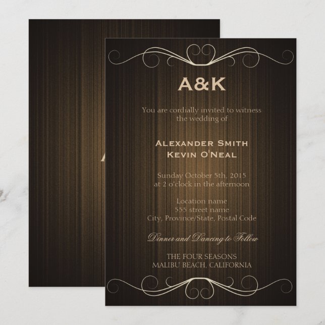 Two Grooms-Gay Country Wedding ı Invitation (Front/Back)