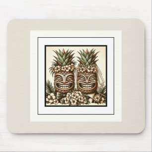Two Grooms Gay Pineapple Tiki Head Retro Wedding  Mouse Mat