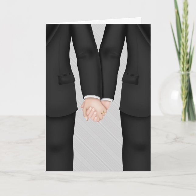 Two Grooms, Gay Wedding Congrats Card (Front)