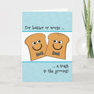 Two Grooms Gay Wedding Congratulations Funny Toast Card
