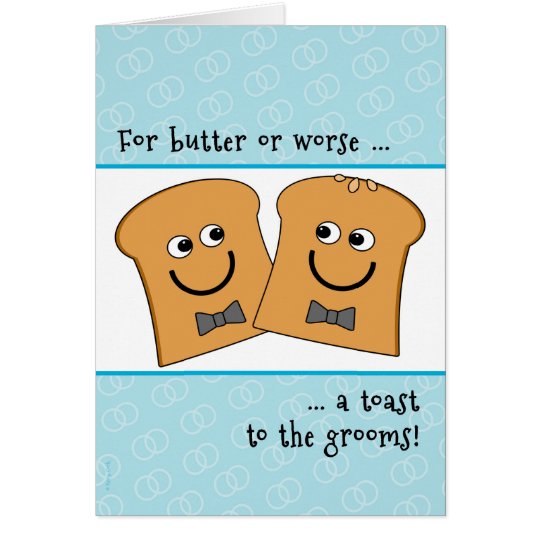 Two Grooms Gay Wedding Congratulations Funny Toast Card