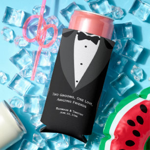 Two Grooms Groomsmen Gifts Seltzer Can Cooler
