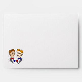 Two Grooms Heads Envelopes