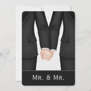 Two Grooms In Suits Wedding Invitation