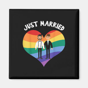 Two Grooms Just Married Gay Wedding Party Tee Lgbt Magnet