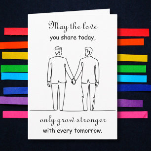 Two Grooms LGBTQ Congratulations on your Wedding Card