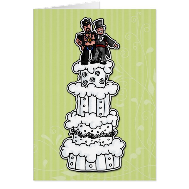 Two Grooms on Wedding Cake (Leather Daddy) (Front)
