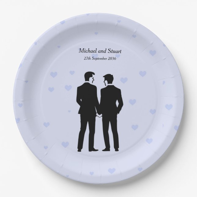 Two Grooms Paper Plate (Front)