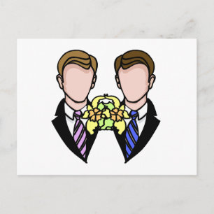 Two Grooms Postcard