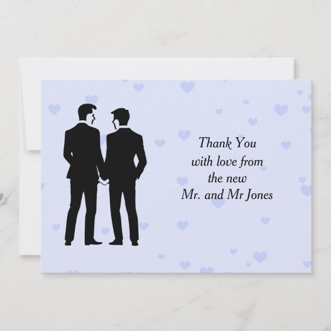 Two Grooms Thank You Card (Front)