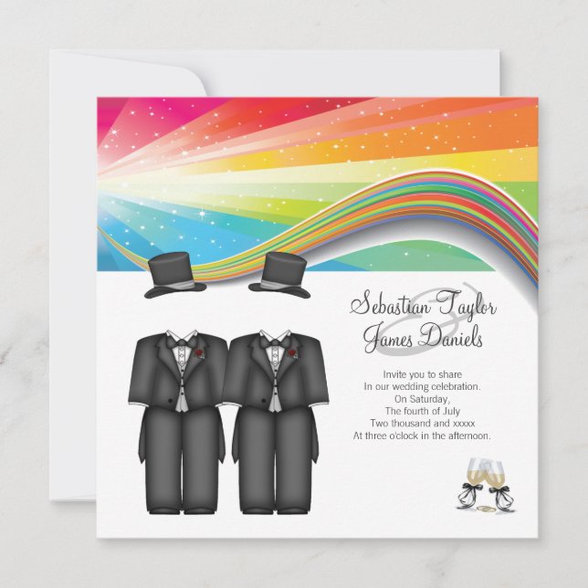 Two Grooms Wedding Invitation (Front)