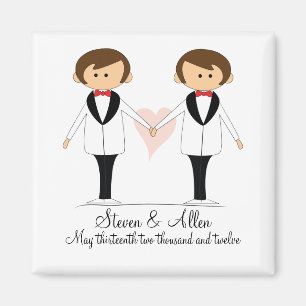 Two Grooms Wedding Magnet Favours
