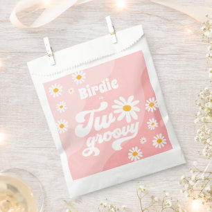 Two Groovy 2nd Birthday Party Boho Retro Daisy Favour Bags