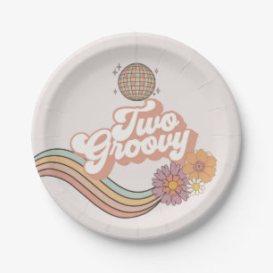 Two Groovy 2nd birthday party Paper Plate