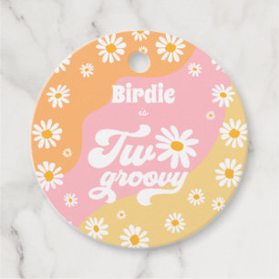 Two Groovy 2nd Birthday Party Retro Daisy Party Favour Tags