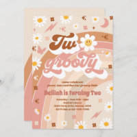 Two Groovy 2nd Birthday Peace Love Party Rainbow