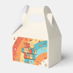 Two Groovy Babe Retro Rainbow 2nd Birthday Party Favour Box