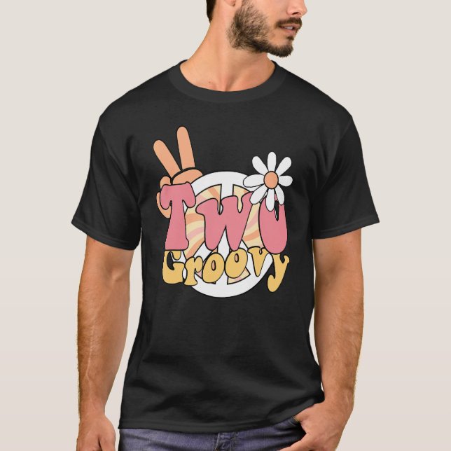 Two Groovy Birthday Boho Party Outfit 2nd Girls Bi T-Shirt (Front)