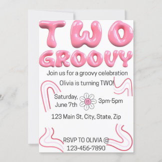 Two Groovy Birthday Invitation