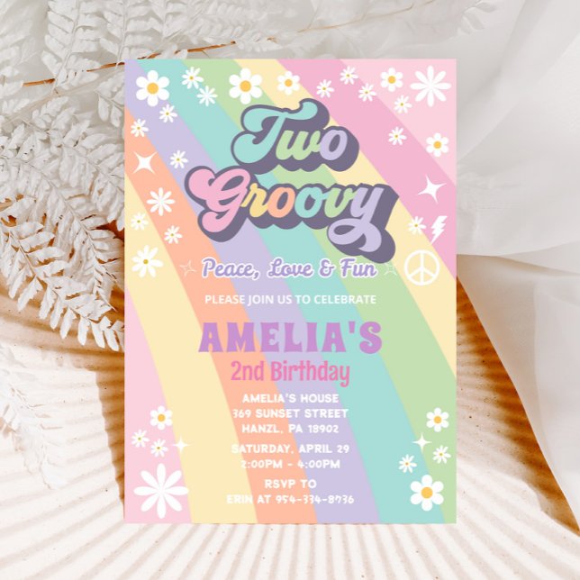 Two groovy birthday invitation (Creator Uploaded)