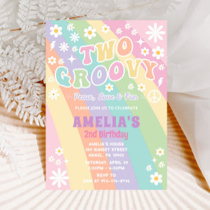 Two groovy birthday invitation
