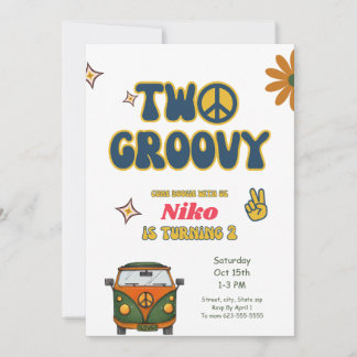 Two Groovy Birthday Invitation