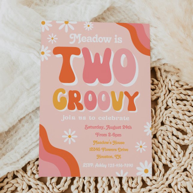 Two Groovy Birthday Invitation | Groovy Birthday (Creator Uploaded)