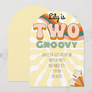 Two Groovy Birthday Party Invite