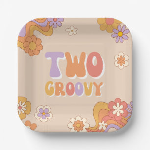 Two Groovy Party Paper Plates