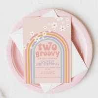 Two Groovy Pastel rainbow 2ND birthday