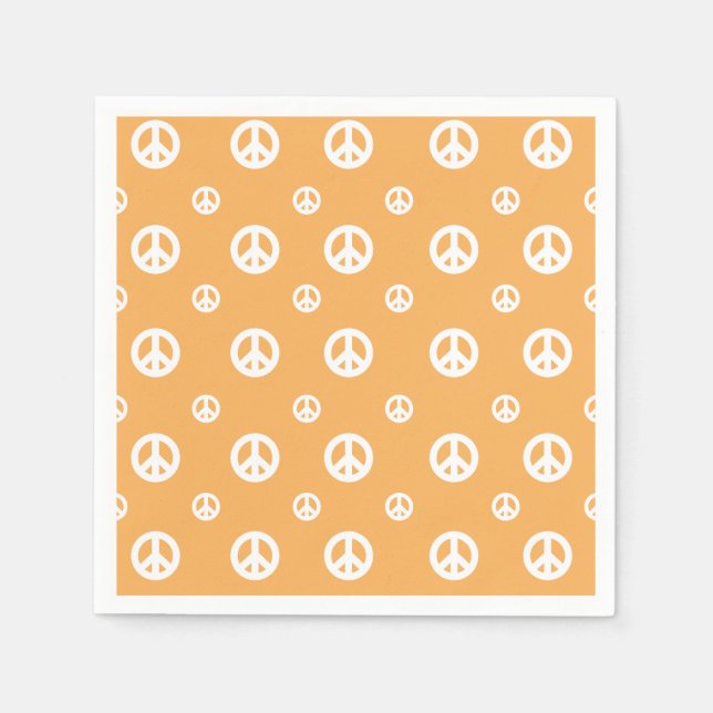 Two Groovy Retro Boy peace sign birthday Paper Pla Napkin (Front)