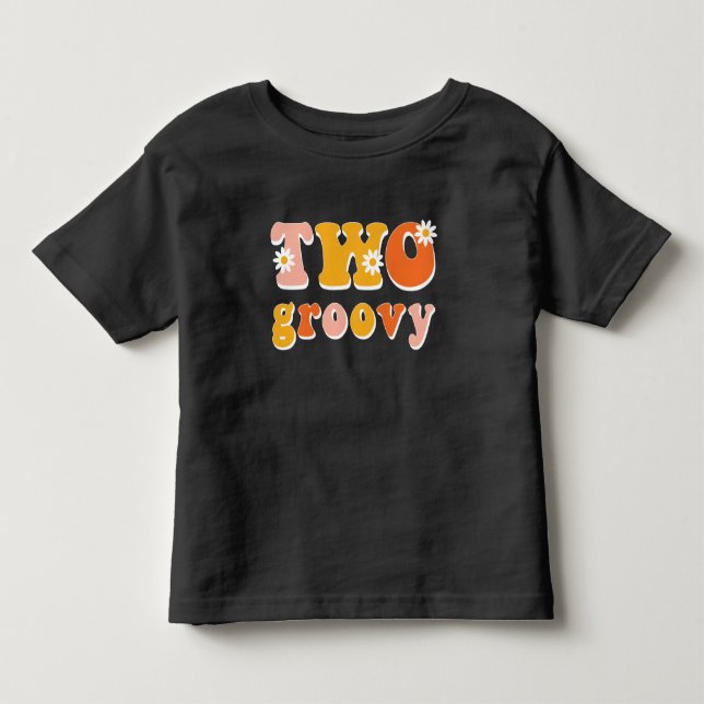 Two Groovy Retro Second Birthday Shirt (Front)