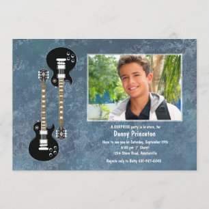 Two Guitars Photo Invitation