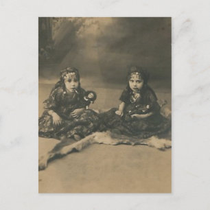 Two gypsy children post card