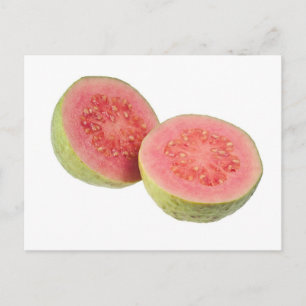 Two halves pink guava postcard