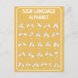 Two Handed Sign Languange Alphabet Postcard