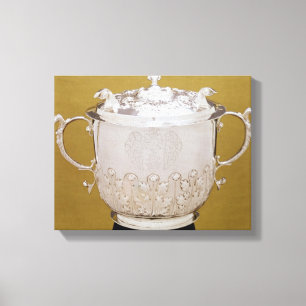 Two-handled cup and cover, c.1695 canvas print