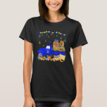 Two Hanukkah Pomeranians On Pickup Truck With Meno T-Shirt<br><div class="desc">Two Hanukkah Pomeranians On Pickup Truck With Menorah Lover</div>