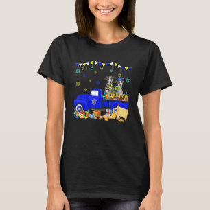 Two Hanukkah Whippets On Pickup Truck With Menorah T-Shirt