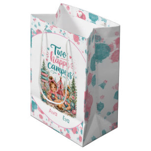 Two Happy Campers Twin Girls' Birthday Party Medium Gift Bag