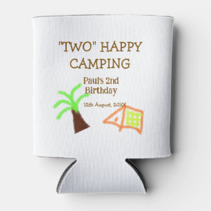 Two happy camping 2nd birthday tree camp kids can cooler