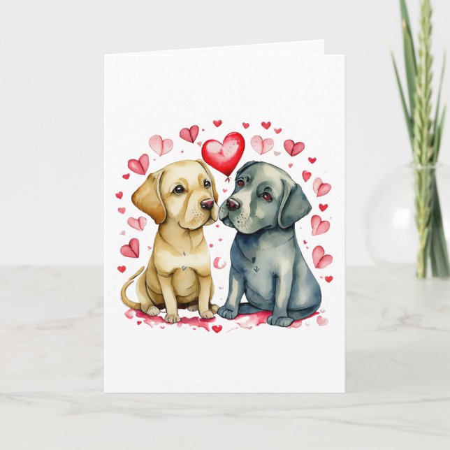 Two Happy Dogs in Love BLANK  Card (Front)