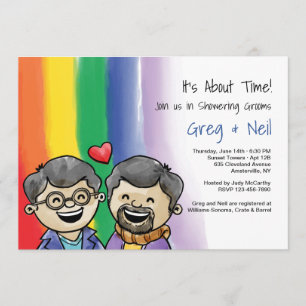 Two Happy Guys Gay Shower Invitation