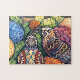 Two Happy Quail Jigsaw Puzzle