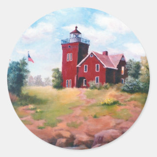 Two Harbours Light Classic Round Sticker