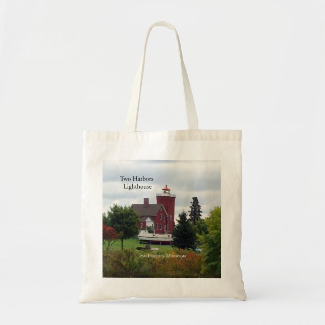 Two Harbours Lighthouse & boat tote bag (Front)
