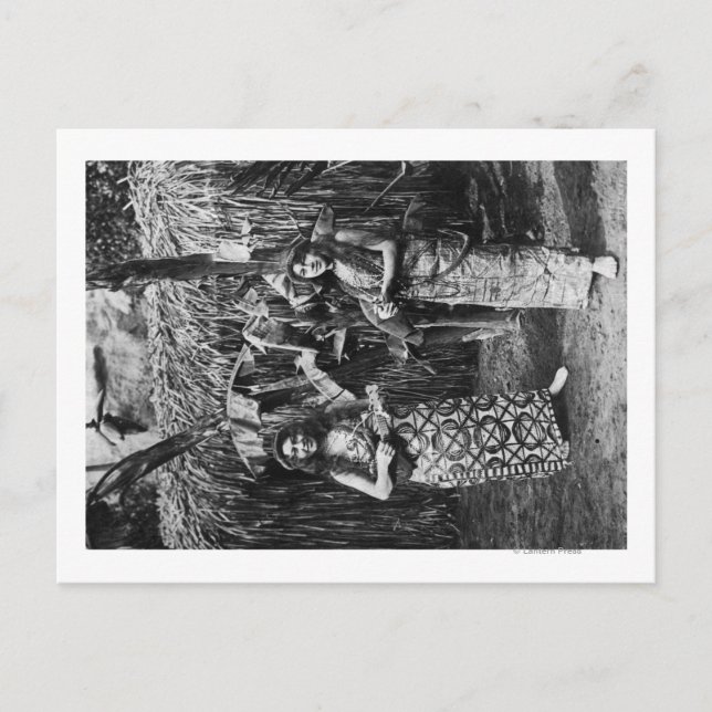 Two Hawaiian Women with Ukalalees Photograph Postcard (Front)